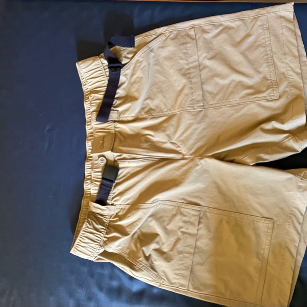 Men's Tan Shorts with Adjustable Waistband